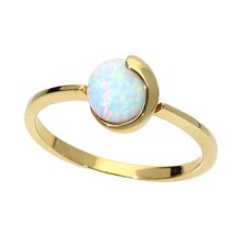 Damen Ring echt Gold 375 (9 kt) mit synthetischen Opal
