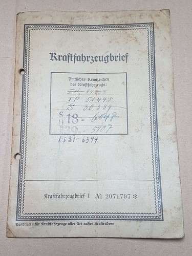 Kfz brief kraftfahrzeugbrief - kfz,