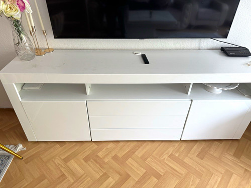 Lowboard weiß türen - weiß, 3