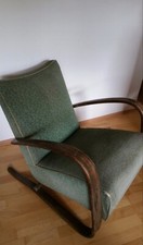 Halabala Sessel H 269 mit grűnem Stoffbezug