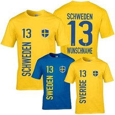 FanShirt SCHWEDEN Trikot Herren Druck Nummer Name Jersey WM SVERIGE FanShirts4u