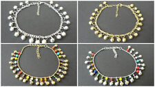 Fußkettchen Anklet Glöckchen Indien Bollywood Bauchtanz Gold Silber Perlen