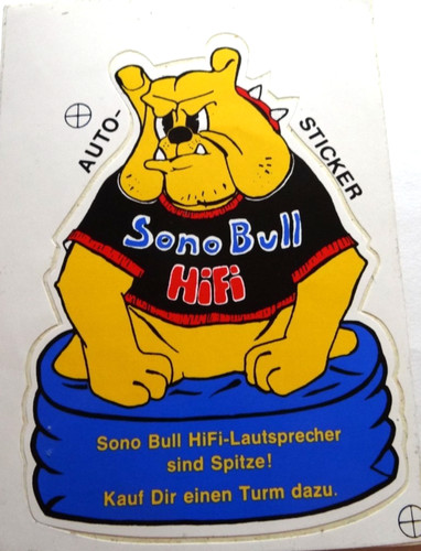 Werbe aufkleber sono bull - sono,
