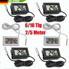 10er Mini Thermometer Temperatur LCD Anzeige mit Fühler digital Temperaturmesser