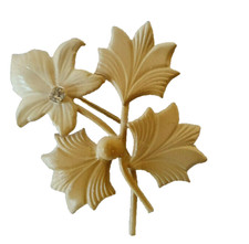 Anstecknadel Brosche Anstecker mit Glitzerstein Blattform Höhe ca. 4 cm