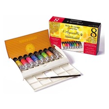 Sennelier Aquarellfarben - Reisekasten mit 8 x 10ml und 1 Pinsel -