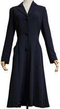 NEU 370€ PETER O'BRIEN Exklusiver Designer Maxi Mantel Retro 50er Stil, NAVY ...