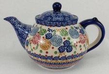 B-Ware Bunzlauer Keramik Teekanne, Kanne für 1,3Liter Tee, (C017-KOKU) SIGNIERT