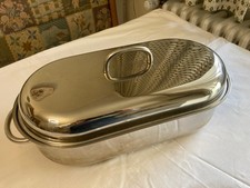 Bräter Edelstahl mit Deckel Oval, 6 Ltr.