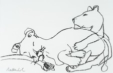 S. BALKENHOL (*1957), Dösende Löwen,  1993, Lith. Contemporary Tiere 1990-1999