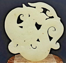Alte Jade Hetian Nephrita Antik Drachen Anhänger China Handwerk