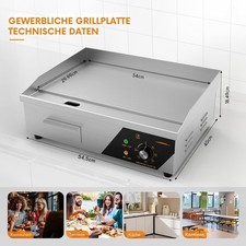3000W Elektrische Grillplatte Gastro Griddleplatte Bratplatte Elektro Grillplatt