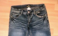 Wie neu! Uncle Sam Jeans Hose Röhre 34 36 xs s blau stretchig Nieten TOP