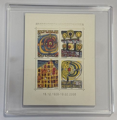 Silberbriefmarke hundertwasser - silberbriefmarke,