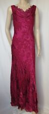 Laura Ashley Abendkleid 40 rot Viskose Seide Spitze Hochzeit Ball Kleid weinrot