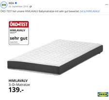 IKEA 3-D Matratze HIMLAVALV Babybett 60x120 cm voll waschbar Bettmatratze weiß