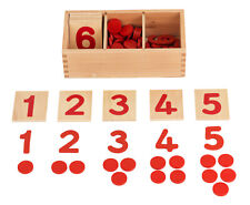 Ziffern und Chips, 77-teilges Set, ideales Montessori-Material zum Zahlen lernen