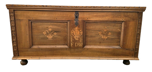 Intarsierte barock truhe - ,