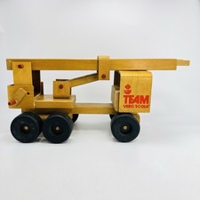 DDR Holz Spielzeug VERO Scola TEAM Feuerwehr mit Leiter Vintage Ostalgie Rarität