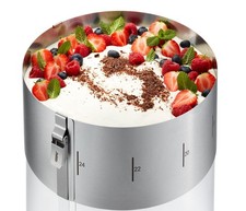 Tortenring TONDO CLIP Verstellbar Edelstahl Ø 30Cm H 10 Cm Backrahmen Kuchenring