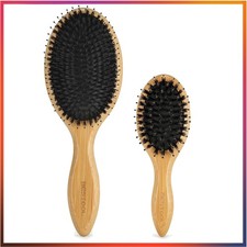 Reise Haarbürsten Set – 2 Diplomaten mit Wildschweinborsten und Geschenkbeutel