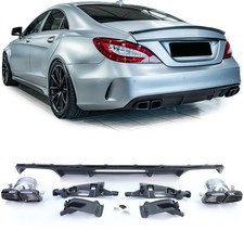 Sport Heck Diffusor mit schwarzen Endrohren für Mercedes CLS C218 Facelift 14-18
