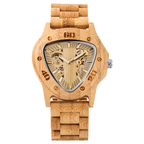 Herren natur holzuhr automatik - herren,