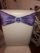 Schleife Stuhlhusse Polsterstuhl Deko Party Lila Glitzer