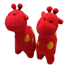 Stofftier 2x Giraffe rot gelb