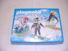 Playmobil Sammlung Family Fun Set 9286 Wintersport Schlitten Ski Snowboard