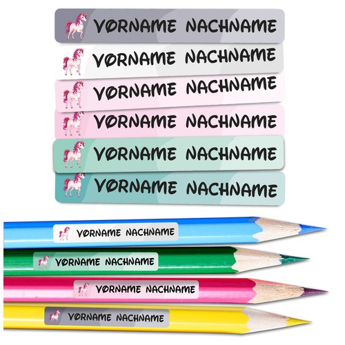 60x namensaufkleber wunschname - 60x,