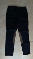 Cambio Rachel Damen Reiter Hose stretch Slim Chino Zip  Gr. 36  Schwarz /braun