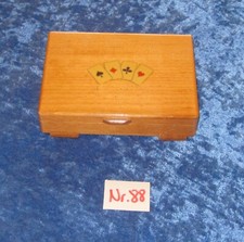 Alte Holz Karten Kiste mit alten Romme Karten / Für Sammler / Nr.88
