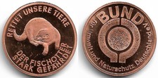 Mini-Medaille BUND e.V. Fischotter, Kupfer 18 mm