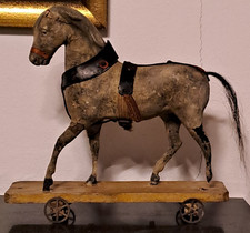 Antike Pferd Holz Nachziehtier
