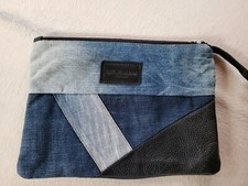 Replay Clutch Tasche Jeans Leder im top Zustand