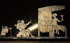 NACKTE SCHÖNE  mit Landsknecht   Zinnfigur, Flachfigur,  Vitrinenfigur,  R.Hafer