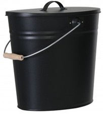 Ascheneimer Schwarz Ascheeimer Asche Eimer Aschebehälter Kohleeimer Mülleimer