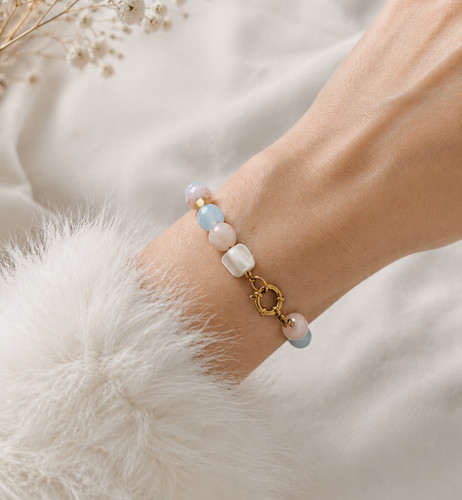 Pastell edelstein armband 18k - edelstein,