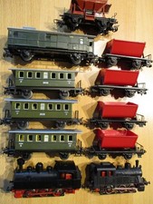 Märklin H0 Konvolut 2 kleine Dampf-Loks mit 5 Mulden-Kipp+4 Personen/Gepäckwagen