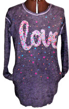 Princess GOES HOLLYWOOD, S/38, Long-Pulli mit Taschen, Grau, Love/Glitzer, TOP!