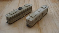 (2) Wiking Straßenbahn-2-Achs-Triebwagen mit Anhänger