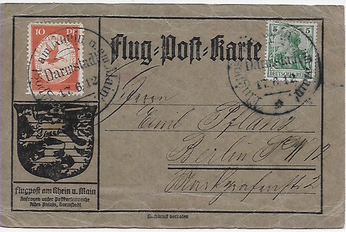 Flugpostkarte 1912 - dr:,