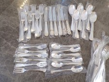 DEETJEN versilbertes Tafelbesteck für 6 Personen 30 Teile Fadendekor 100er OVP