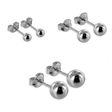 Kugel Ohrstecker ECHT Silber 925 Rose Gold Ohrringe vergoldet Herren Frauen Kind