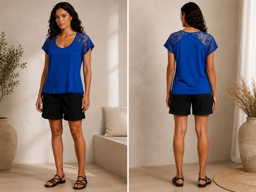 Shirt mit spitzeneinsatz - mit, gr