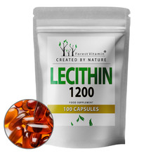 Lecithin 1200mg -  100 Kapseln - Sojalecithin - Mit Vitamin E - Forest Vitamin