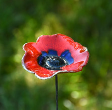 Keramik Gartendeko Mohnblume