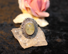 Silberring Ring 925  hellgrüner Bernstein eingeschlossenem Insekten Mücke