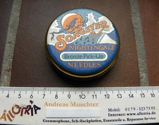 NADELDOSE für Grammophon-Schellack-needle tin-SONGSTER NEEDLES rund Blechdose